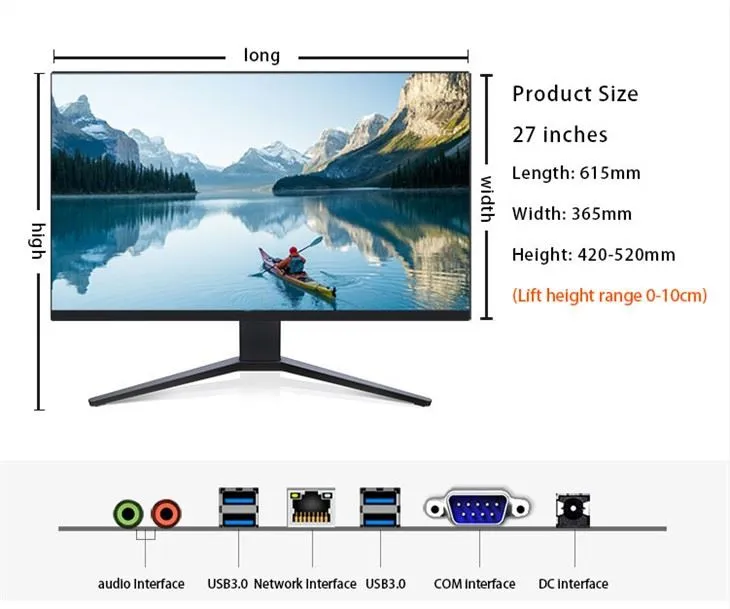 27 Inch 2K HD Esports Game All-in-one Core I5-9400F 16G 512GWIFI Desktop Computer